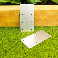Straight Flat Railway Sleeper Brackets - 100mm x 200mm (Pack of 4)