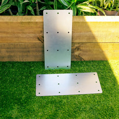 Straight Flat Railway Sleeper Brackets - 170mm x 390mm (Pack of 4)