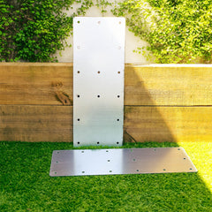 Straight Flat Railway Sleeper Brackets - 190mm × 490mm (Pack of 4)