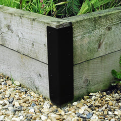 2-Tier Large External Corner Railway Sleeper Bracket - Indoor Outdoors