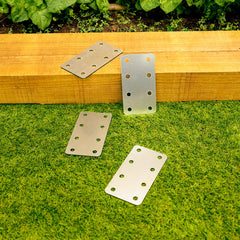 Straight Flat Railway Sleeper Brackets - 65mm × 120mm (Pack of 4)