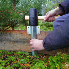 SleeperFit Single Tier Straight Railway Sleeper Bracket with Stake - Suitable for Planters, Raised Beds, Driveway & Path Edging - Indoor Outdoors