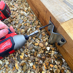 SleeperFit Single Tier Straight Railway Sleeper Bracket with Stake - Suitable for Planters, Raised Beds, Driveway & Path Edging - Indoor Outdoors