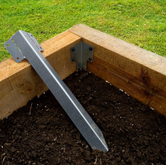 Adjustable Angle Railway Sleeper Bracket With Stake - Indoor Outdoors