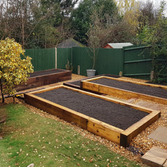 Heavy Duty Corner Railway Sleeper Bracket With Stake - Indoor Outdoors