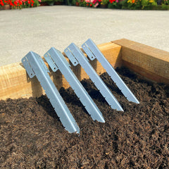 Small Adjustable Angle Railway Sleeper Brackets with Stake - Indoor Outdoors