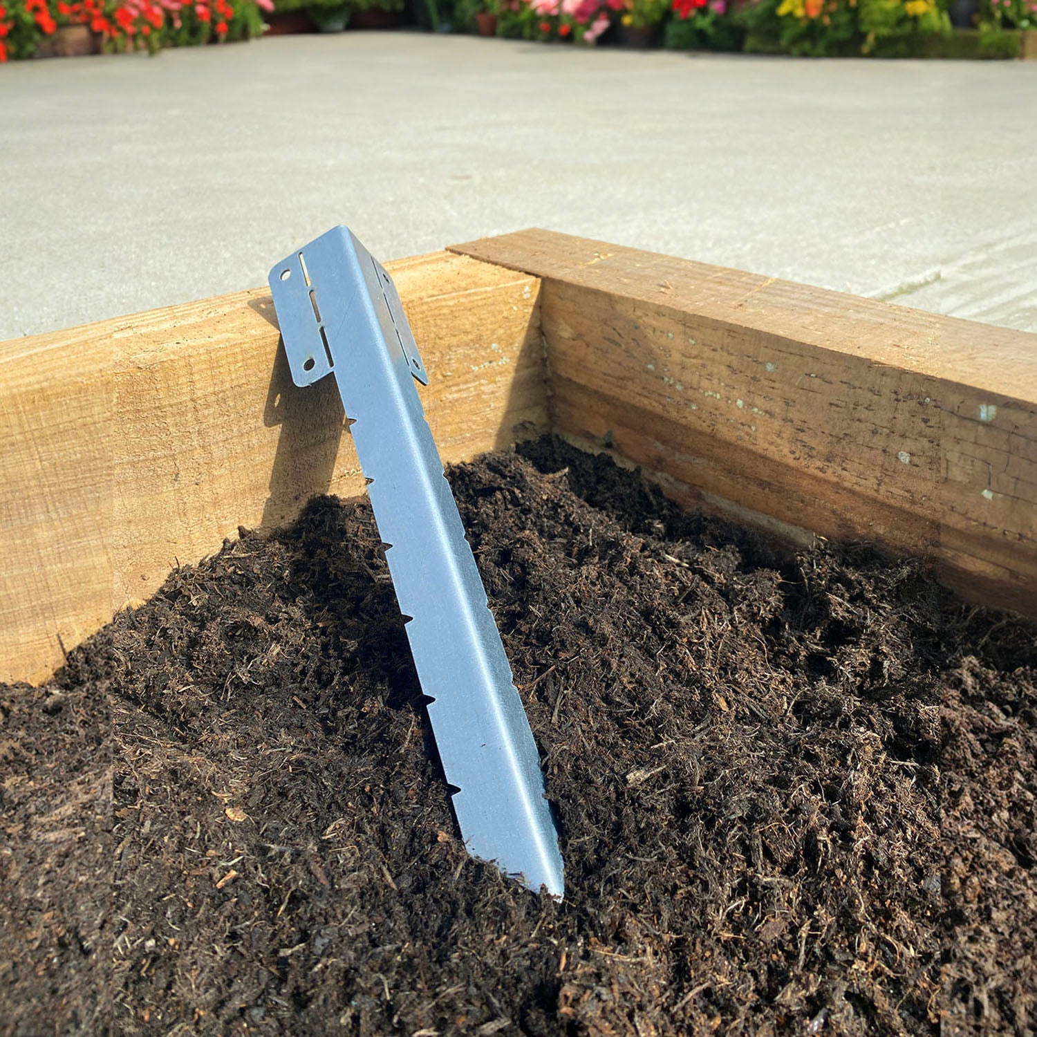 Small Adjustable Angle Railway Sleeper Brackets with Stake - Indoor Outdoors