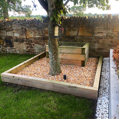 Heavy-Duty Straight Railway Sleeper Bracket with Stake for Hard Ground - Indoor Outdoors