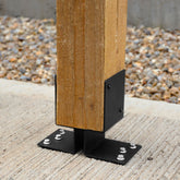 Fence Post Support Bolt-Down Brace & Foot Base Brackets for 3" / 75mm Wood