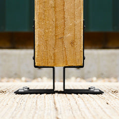 Fence Post Support Bolt-Down Brace & Foot Base Brackets for 3" / 75mm Wood