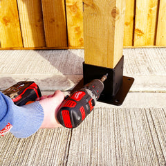 Heavy-Duty Slot-In Welded Bolt-Down Post Base for 3" / 75mm Wood