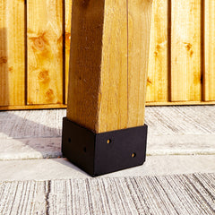 Deep-Edge Bolt-Down Post Base Bracket for 6" / 150mm Wood