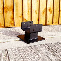 Heavy-Duty Welded Post Base Support Bracket with 60mm Raiser for 4" / 100mm Wood