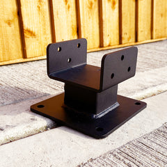 Heavy-Duty Welded Post Base Support Bracket with 60mm Raiser for 4" / 100mm Wood