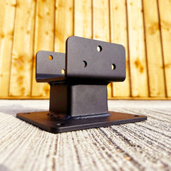 Heavy-Duty Welded Post Base Support Bracket with 60mm Raiser for 3" / 75mm Wood