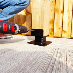 Heavy-Duty Welded Post Base Support Bracket with 60mm Raiser for 3" / 75mm Wood