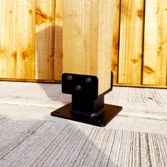 Heavy-Duty Welded Post Base Support Bracket with 60mm Raiser for 4" / 100mm Wood