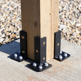 Heavy-Duty Welded Universal Post Base Bolt-Down Brackets