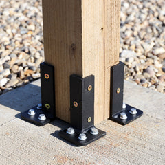 Heavy-Duty Welded Universal Post Base Bolt-Down Brackets