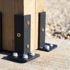 Heavy-Duty Welded Universal Post Base Bolt-Down Brackets