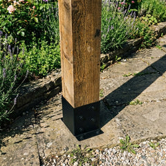 Slide-In Bolt-Down Post Base Support Bracket for 4" / 100mm Wood