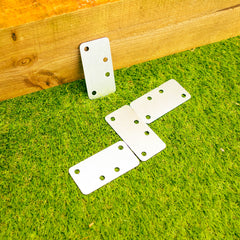 Extra-Strong Flat Galvanised Steel Bracket (Pack of 4)