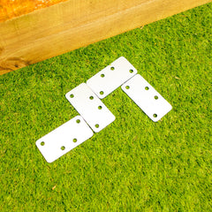 Extra-Strong Flat Galvanised Steel Bracket (Pack of 4)