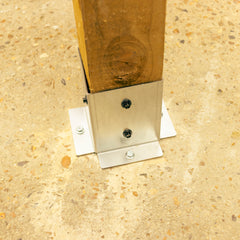 Fence Post Post-to-Floor Fixing Bracket for 4" / 100mm Wood