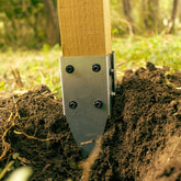 Light-Duty Drive-In Fence Post Mounting Staked Bracket Pair for 4" / 100mm Wood
