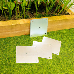 Square Flat Railway Sleeper Brackets - 195mm x 195mm (Pack of 4)
