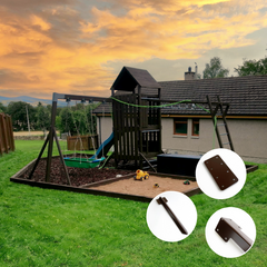 SleeperFit Single Tier Corner Railway Sleeper Bracket with Stake - Suitable for Planters, Raised Beds, Driveway & Path Edging - Indoor Outdoors