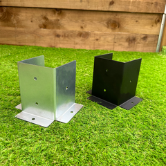 Fence Post Post-to-Floor Fixing Bracket for 5" / 125mm Wood
