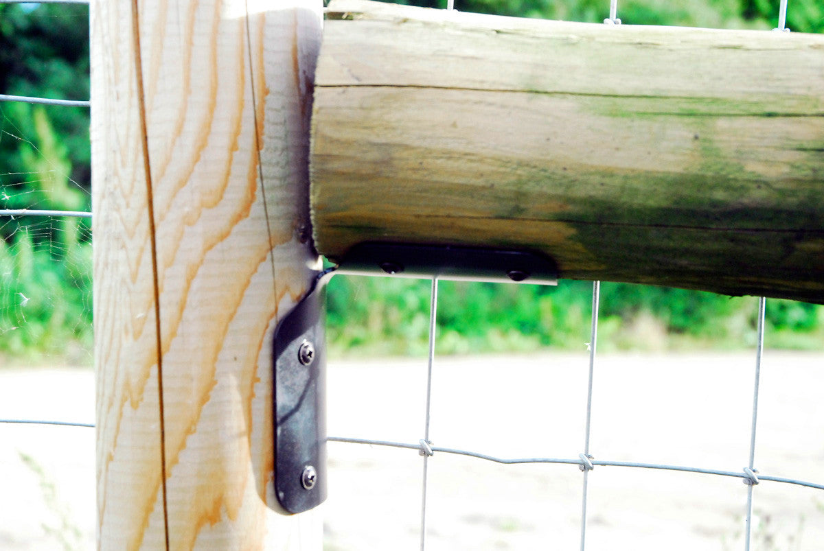 Round Fencing Post Fixing Bracket - Black - Indoor Outdoors (8989166727)