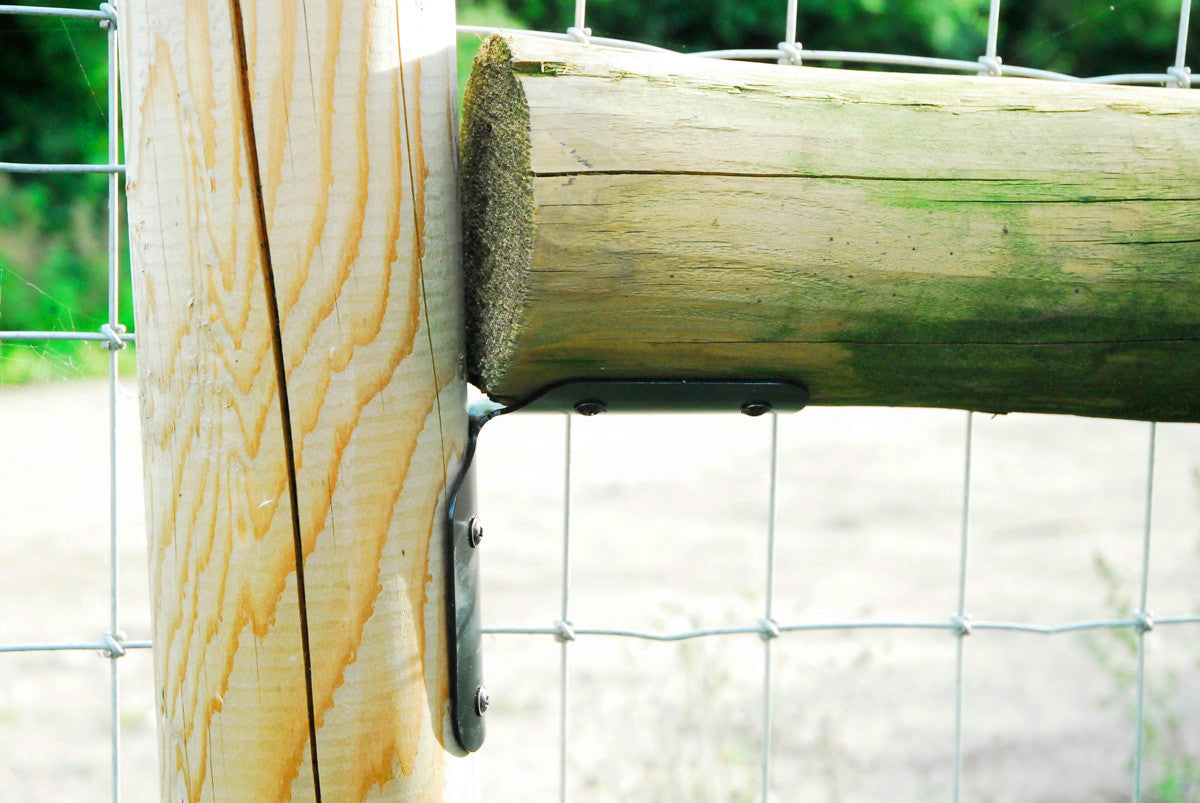 Round Fencing Post Fixing Bracket - Black - Indoor Outdoors (8989166727)