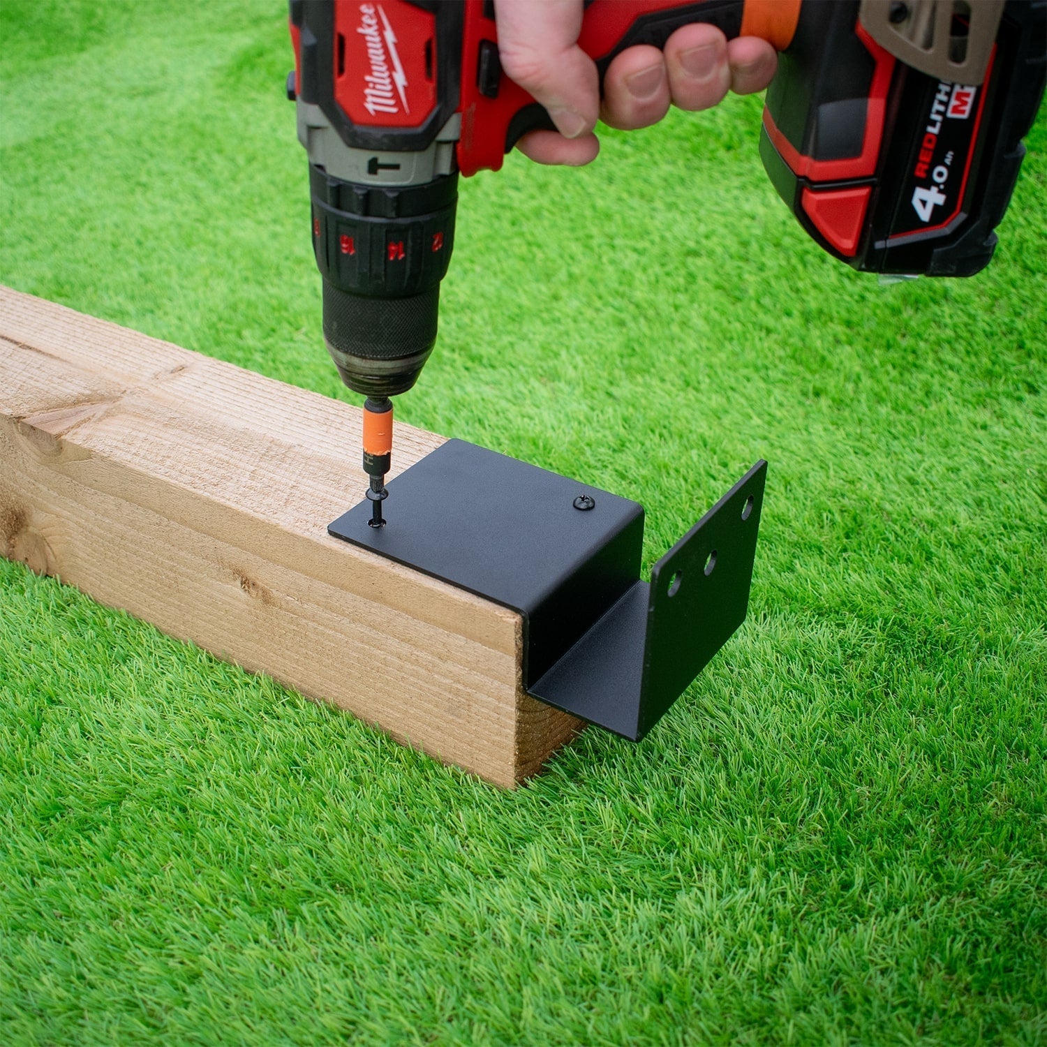 Fence Post Support Bolt-Down Brace & Foot Base Brackets for 3" / 75mm Wood