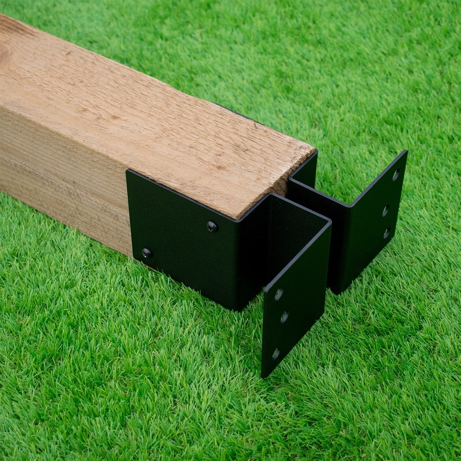 Fence Post Support Bolt-Down Brace & Foot Base Brackets for 3" / 75mm Wood