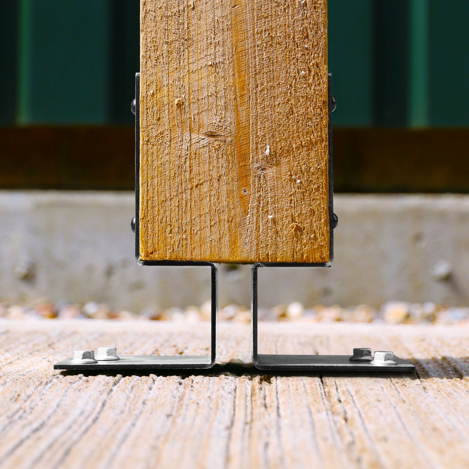 Fence Post Support Bolt-Down Brace & Foot Base Brackets for 3" / 75mm Wood