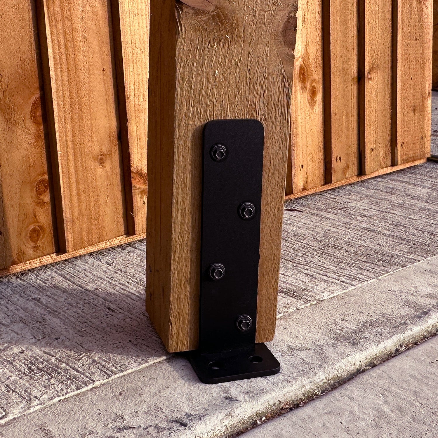 Heavy-Duty U-Shaped Post Support Bracket for 4" / 100mm Wood