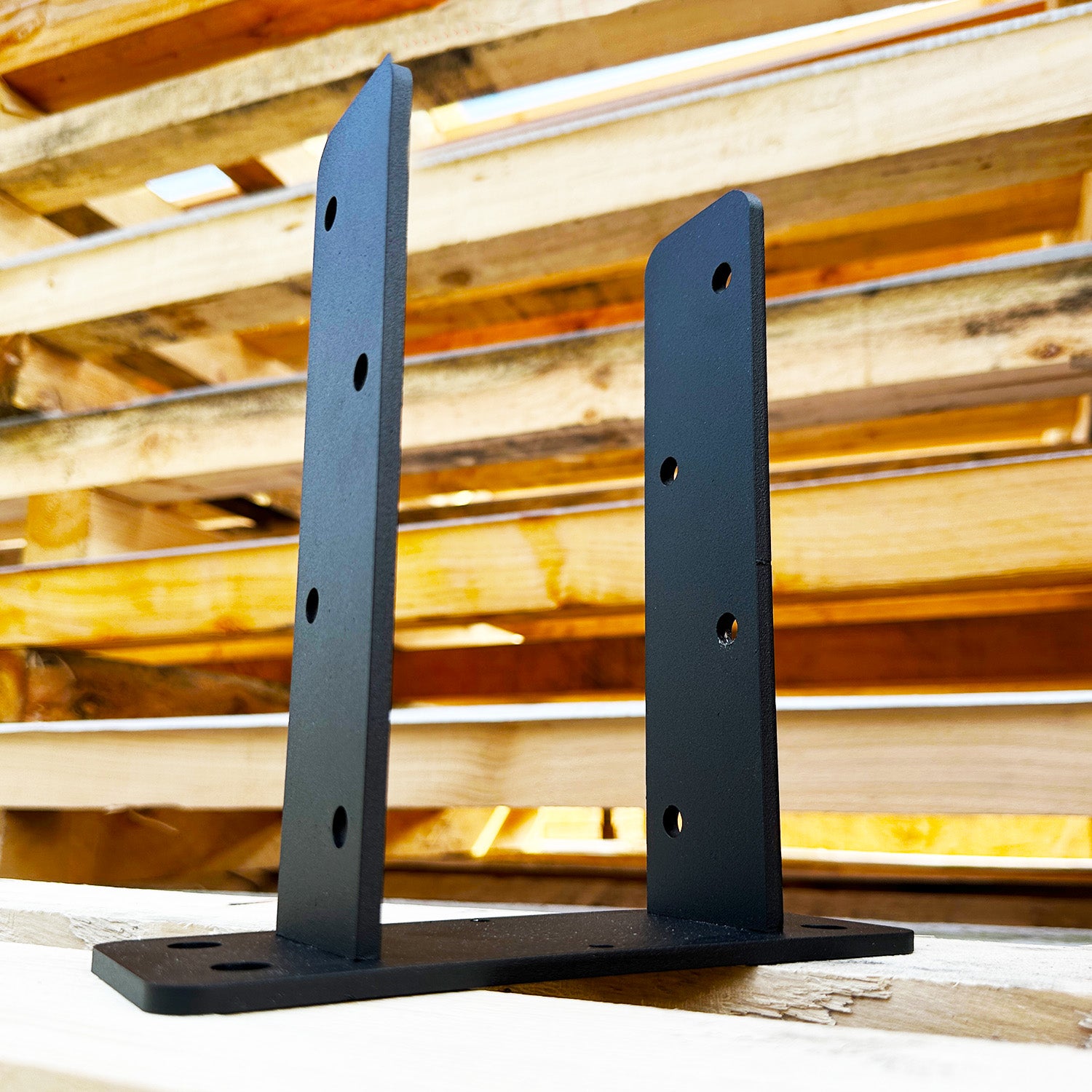 Heavy-Duty U-Shaped Post Support Bracket for 4" / 100mm Wood