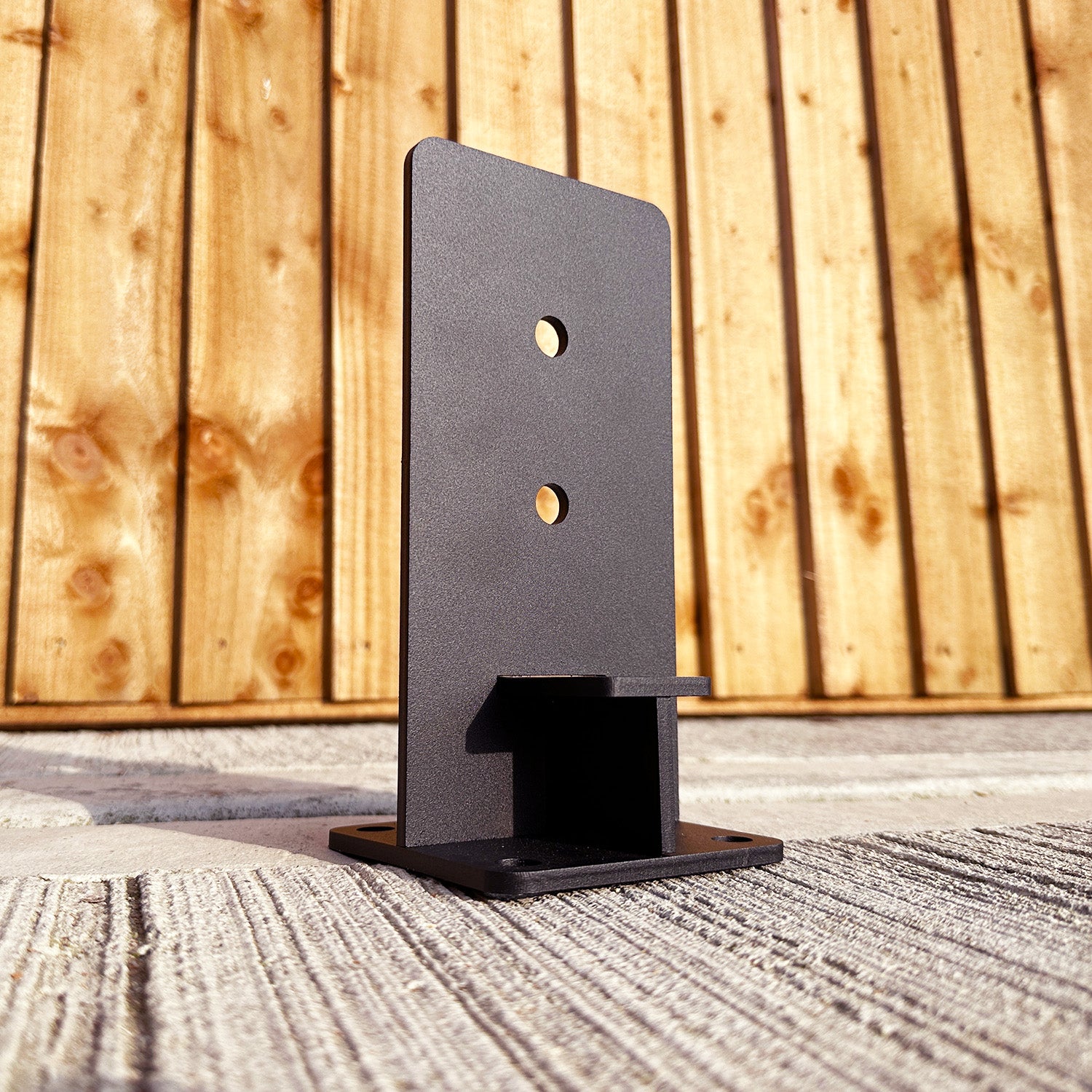 Heavy-Duty T-Bar Bolt-Down Post Support Bracket for 4" / 100mm Wood