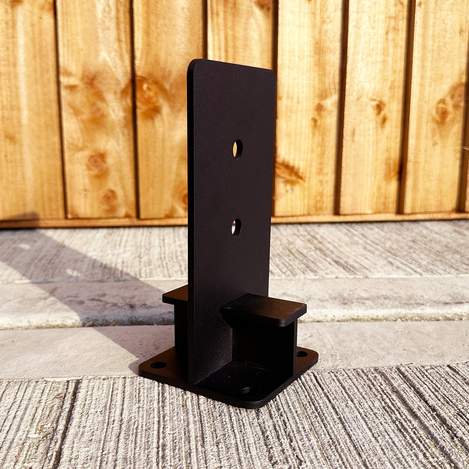 Heavy-Duty T-Bar Bolt-Down Post Support Bracket for 4" / 100mm Wood