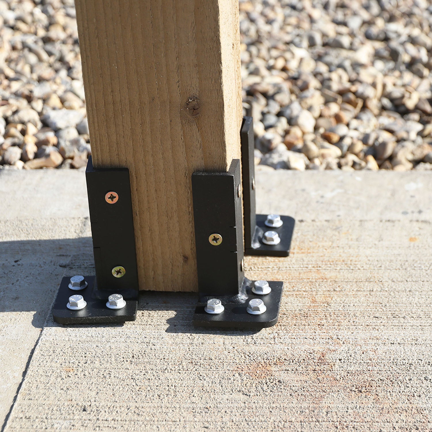 Heavy-Duty Welded Universal Post Base Bolt-Down Brackets