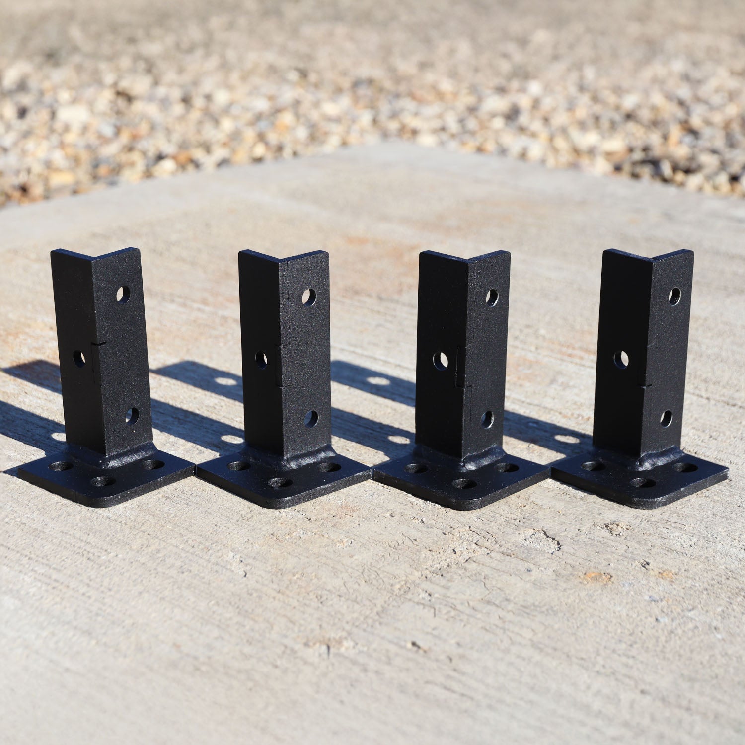 Heavy-Duty Welded Universal Post Base Bolt-Down Brackets
