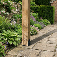 Heavy-Duty Decorative Ornate Bolt-Down Simple Post Support Bracket for 6" / 150mm Wood