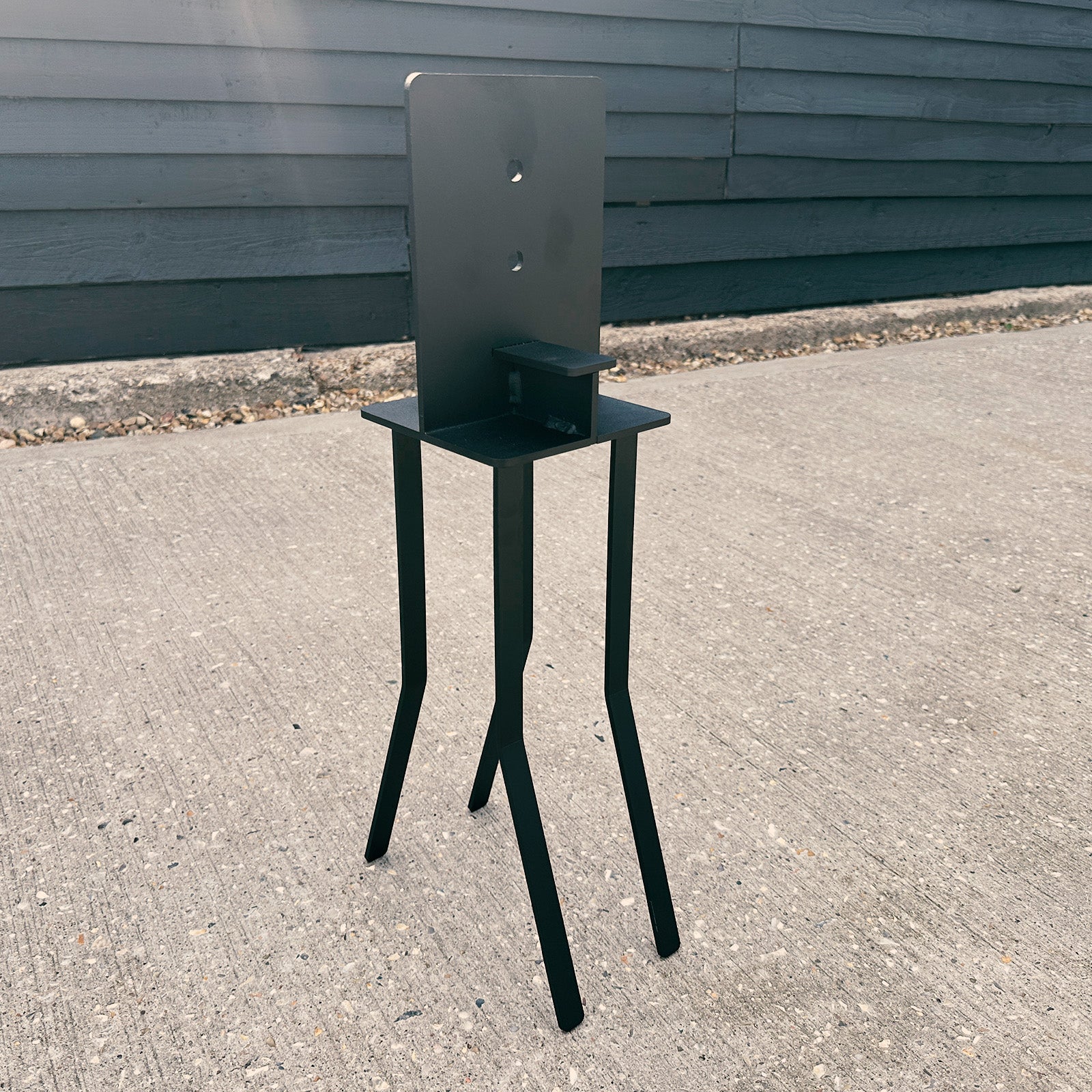 Heavy-Duty T-Bar Concrete-In Post Support Bracket with Anti-Pull Out Spikes for 6" / 150mm Wood