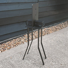 Heavy-Duty T-Bar Concrete-In Post Support Bracket with Anti-Pull Out Spikes for 6" / 150mm Wood