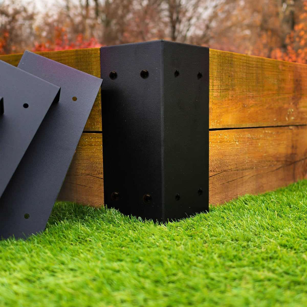 Large External Corner Railway Sleeper Brackets (Pack of 4)