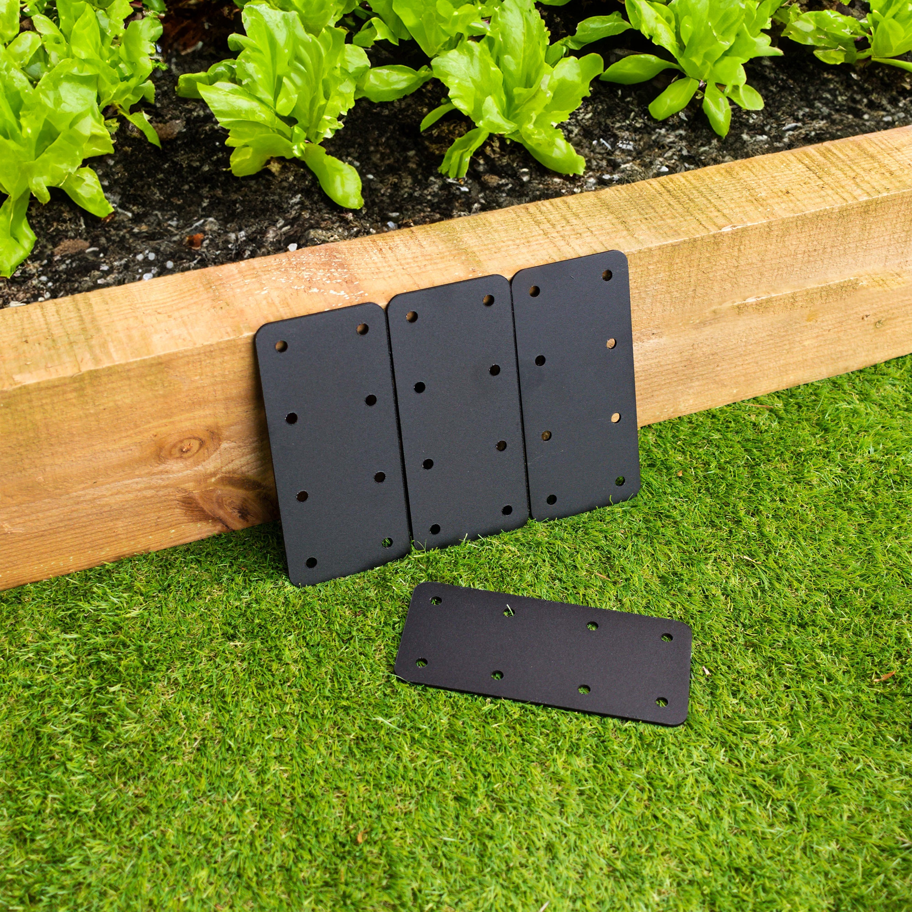 Extra Strong Standard Straight Flat Railway Sleeper Brackets (Pack of 4)