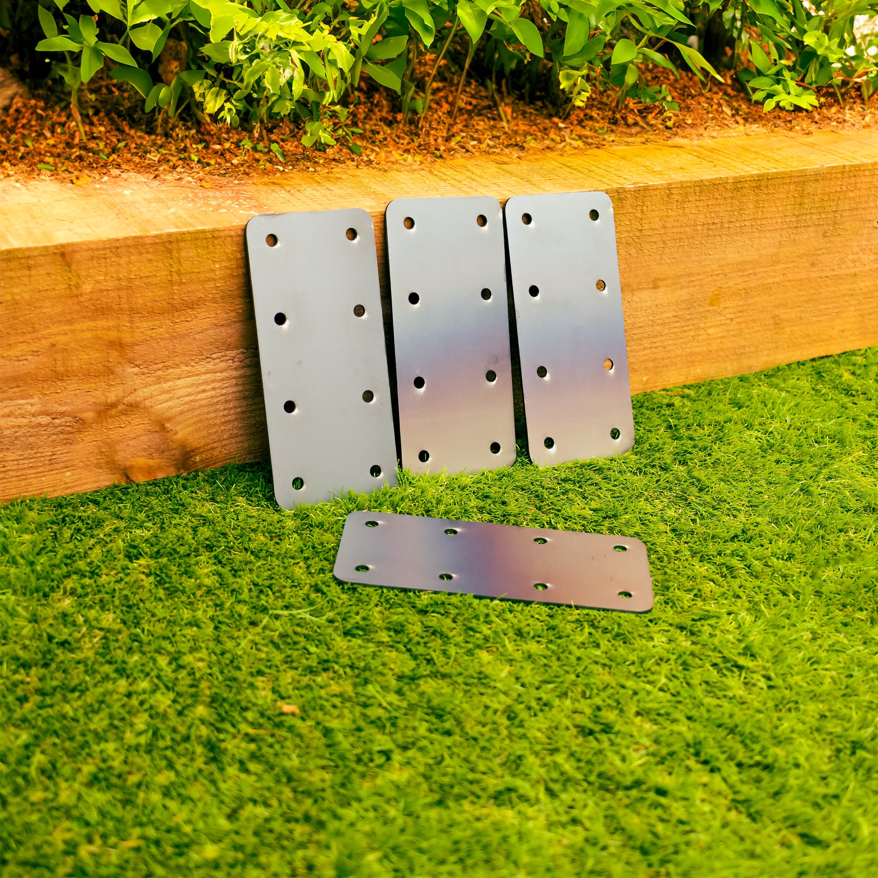 Standard Railway Sleeper Straight Flat Brackets - 170mm x 80mm (Pack of 4)