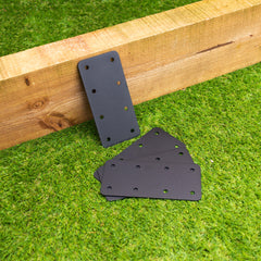 Standard Railway Sleeper Straight Flat Brackets - 170mm x 80mm (Pack of 4)